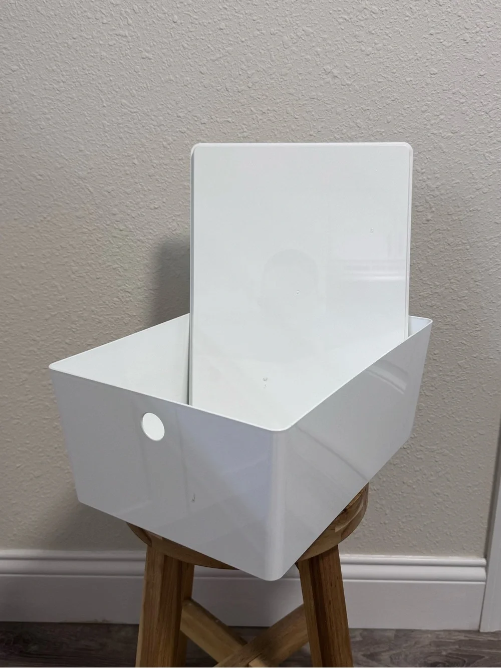 IKEA KUGGIS Storage Box with Lid White Minimalist Home Office Organizer